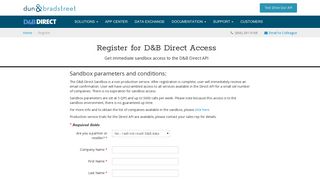 D&B Direct - User Registration