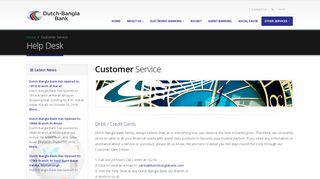 Customer Service - Dutch-Bangla Bank