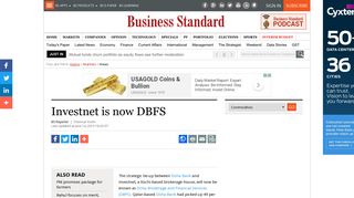 Investnet is now DBFS | Business Standard News