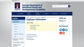 Employee Information | Georgia Department of Behavioral Health and ...