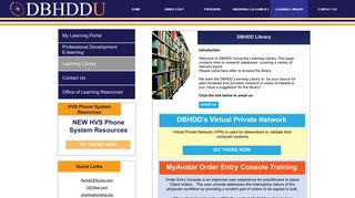 Learning Library - DBHDD University