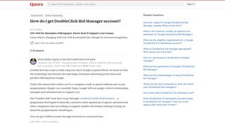 How to get DoubleClick Bid Manager account - Quora