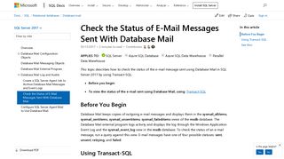 Check the Status of E-Mail Messages Sent With Database Mail - SQL ...
