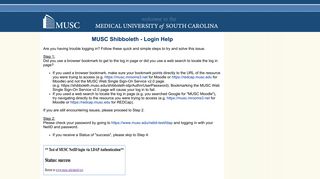 MUSC Single Sign-On Page - Medical University of South Carolina