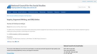 Inquiry, Argument Writing, and DBQ Online | National Council for the ...