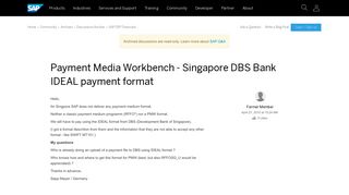 Payment Media Workbench - Singapore DBS Bank IDEAL payment format ...