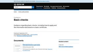 Basic checks - GOV.UK