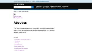 About us - Disclosure and Barring Service - GOV.UK