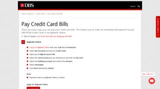 Pay Credit Card Bills | DBS Singapore - DBS Bank