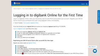 Logging in to digibank Online for the First Time | POSB Singapore