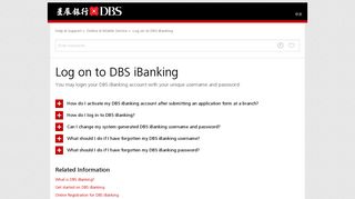 Help & Support | Log on to DBS iBanking | DBS Bank Hong Kong
