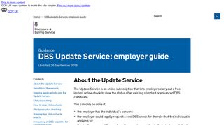 DBS Update Service: employer guide - GOV.UK