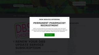 Renew your DBS Update Service Subscription - - Pharmaseekers
