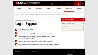 Log In Support | DBS Vickers Online Trading - DBS Bank
