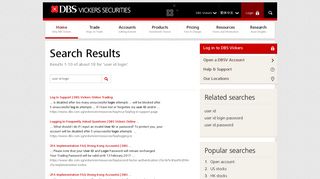 User ID and Login - Search Result | DBS Vickers Online Trading