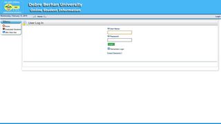 User Log In - Student Information - Debre Berhan University