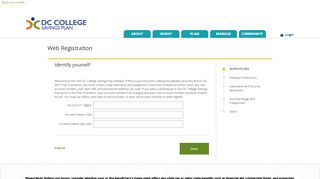 Sign up for online access - DC College Savings Plan