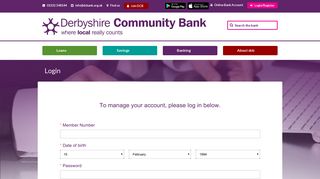 Login - Derbyshire Community Bank