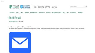 Staff Email - Service Desk Portal
