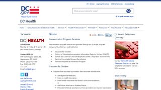 Immunization Program Services | doh - DC Health - DC.gov