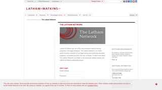 Latham & Watkins LLP - The Latham Network - Login