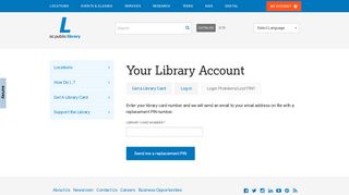 Login Problems/Lost PIN? - DC Public Library