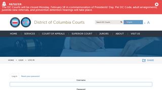 Log in | District of Columbia Courts - DC Courts