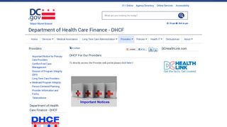 DHCF For Our Providers - DC.gov