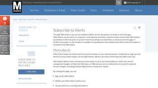 Subscribe to Alerts | WMATA