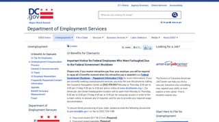 UI Benefits for Claimants - Department of Employment Services - DC.gov
