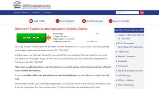 District of Columbia Unemployment Weekly Claims