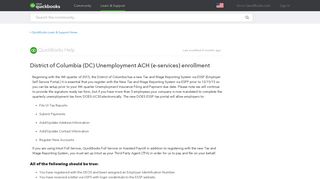 District of Columbia (DC) Unemployment ACH (e-services) enrollment ...