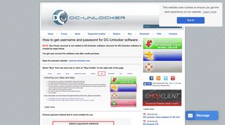 How to get username and password for DC-Unlocker software