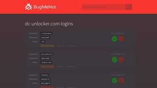 dc-unlocker.com passwords - BugMeNot