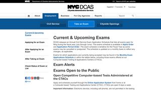 Current & Upcoming Exams - Department of Citywide ... - NYC.gov