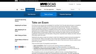 Take an Exam - Department of Citywide Administrative ... - NYC.gov
