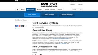 Civil Service System - Department of Citywide ... - NYC.gov