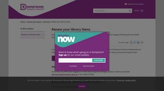 Renew your library items - Derbyshire County Council