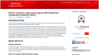 Custom Login and Logout with Detached Credential Collector (DCC)