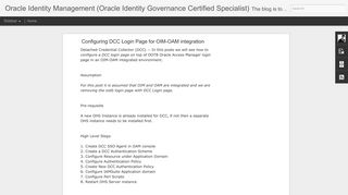 Configuring DCC Login Page for OIM-OAM integration | Oracle Identity ...