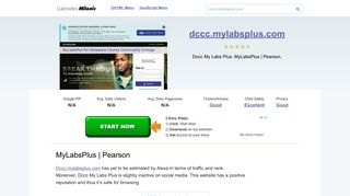 Dccc.mylabsplus.com website. MyLabsPlus | Pearson.