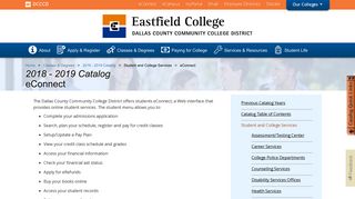 Eastfield: 2018-2019 Catalog - eConnect