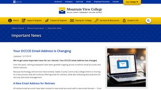 Important News : Mountain View College