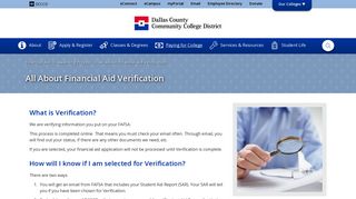 All About Financial Aid Verification : Dallas County Community ...