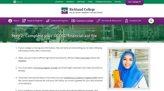 Step 2: Complete your DCCCD financial aid file : Richland College