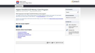 Higher One/DCCCD Money Card Program - eConnect Help