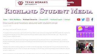 Discounts and freebies abound with student email — Richland ...