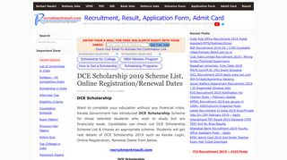 DCE Scholarship 2019 Scheme List, Online Registration/Renewal Dates