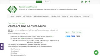 Access All DCF Services Online - KLS - Kansas Legal Services