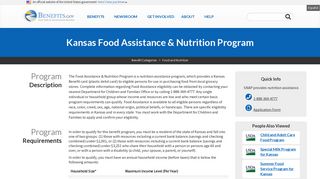 Kansas Food Assistance & Nutrition Program | Benefits.gov